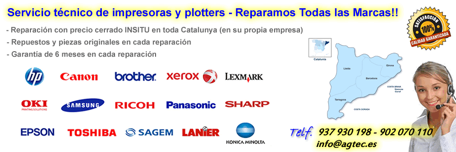 Reparación de impresoras en Barcelona Servicio Técnico Insitu impresoras y plotters en Barcelona, Girona, Lleida, Tarragona